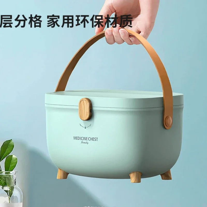 Double-layer Medical Storage Box with Lid, Waterproof and Moisture-proof Portable Family Medicine Box