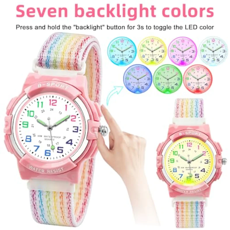 Socico Luminous Hands Boys Girls Fashion Camouflage Quartz Watches Children Kids Students Digital Cool Waterproof Clocks