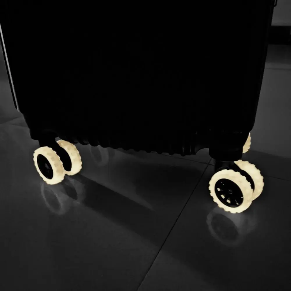 8 قطعة سيليكون مضيئة الأمتعة عجلة الأحذية الفلورسنت تقليل الضوضاء حقيبة عجلات الغطاء الواقي المضادة للتآكل الصوت الصامت #6