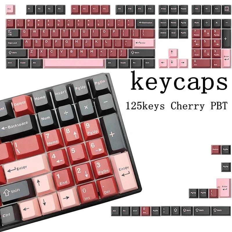 

125keys Keycaps for 67 87 61/68/84/87/98/100/104Etc Wireless Mechanical Gamer Keyboard Key Cap