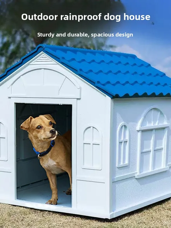 Rumah Anjing Plastik Outdoor Desain Baru Anti Musim Dingin Kandang Pedesaan Villa Kecil Kennel Anjing untuk Semua Musim Tahan Air