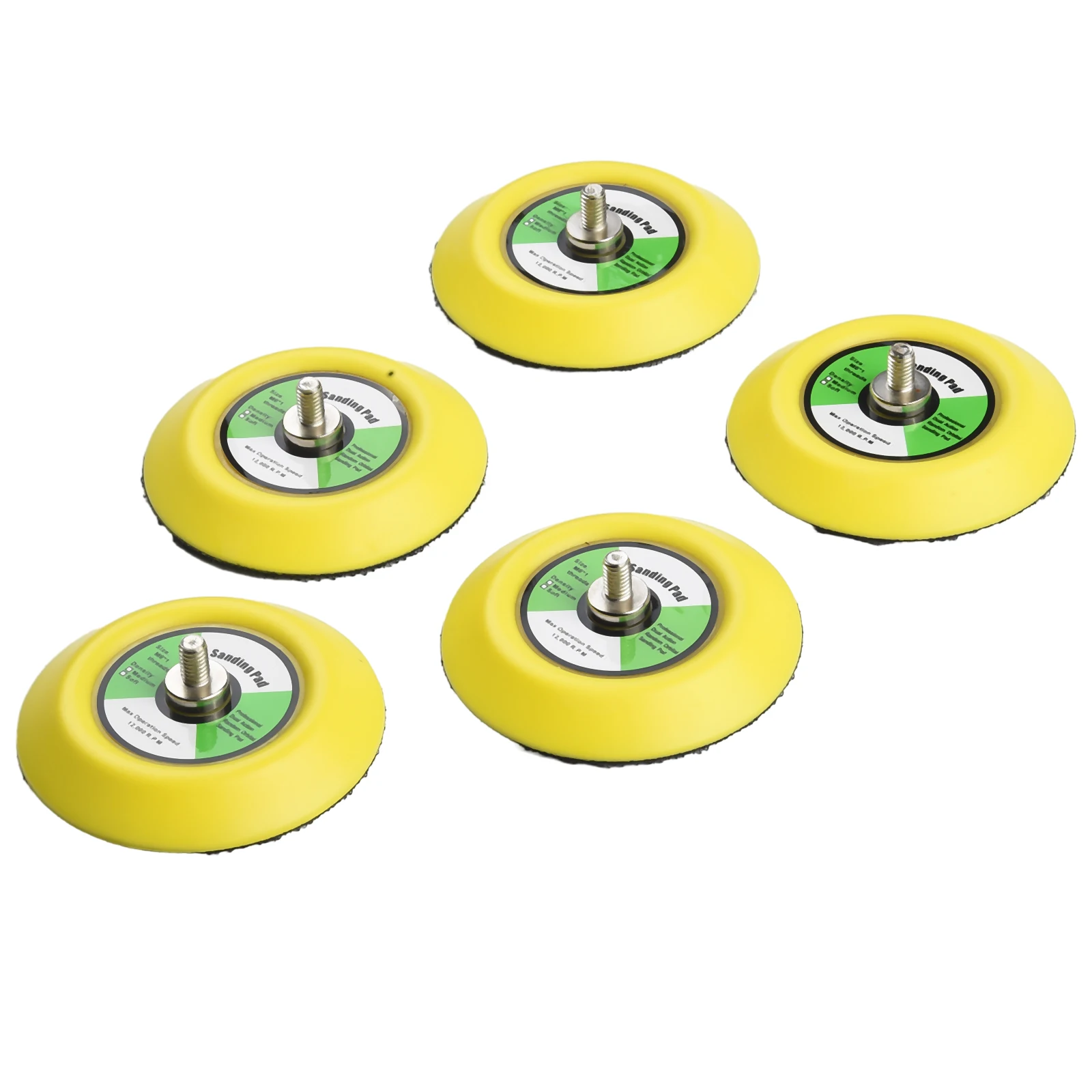 3 Inch Sanding Backing Pad Set (5 pcs) with M6 Male Thread Perfect Accessory for Air Sanders in Metal Finishing