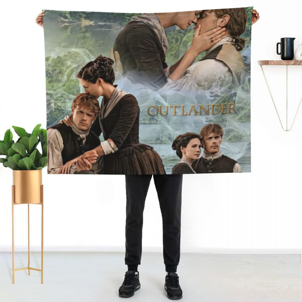 Jamie and Claire Fraser/Outlander Throw Blanket Flannels Soft Big Sleeping Bag For Sofa Thin Blankets