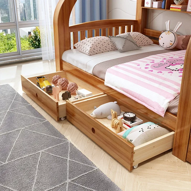 Walnut wood solid wood bed, kindergarten upper and lower beds, adult upper and lower bunks, double beds, children's double-layer