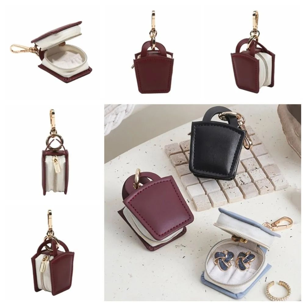 

Мини-сумка для ювелирных изделий, брелок-подвеска, держатель, ожерелье, браслет, серьги, кольцо, упаковочная коробка, органайзер из искусственной кожи, чехол для хранения ювелирных изделий