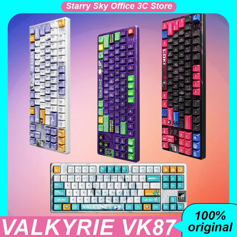 

Valkyrie Vk87 Mechanical Keyboard Bluetooth Wireless 3mode Tft Color Screen Hot Swappable Rgb Customized Gaming Keyboard Gift