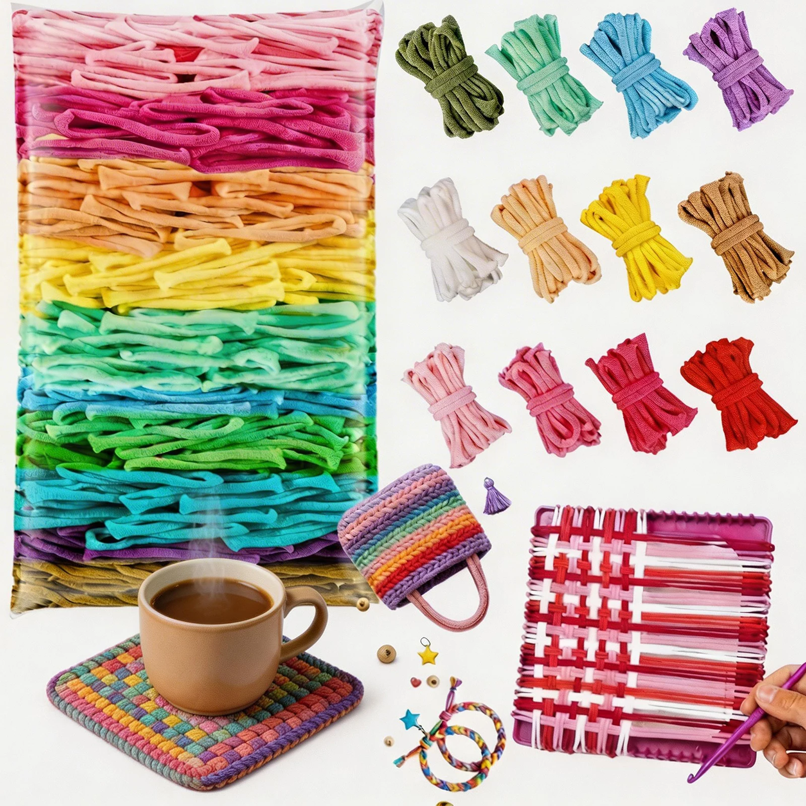 Elastic Loom Rubber Bands Refill Kit Bracelet Jewelry Making Kit for Kids Weaving DIY Crafting Toys Christmas Gift Children Toys