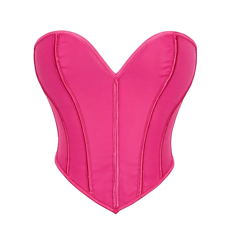 

Sleeveless Off Shoulder Frosted Cotton Fashion Sexy Corset Crop Tops Vest Female Underwear Backless Corsets Bustier Top
