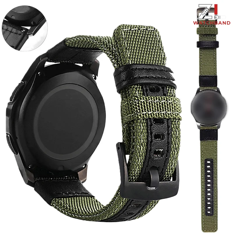 22mm 20mm Wrist Strap for Samsung Galaxy Watch 6 5 4 3 5Pro 40mm 44mm 42mm 46mm Gear S3 Frontier Classic Nylon Woven Sport Band