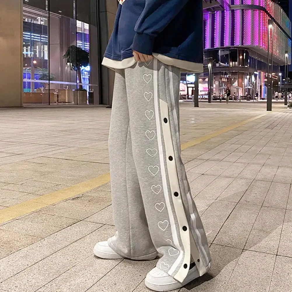 Harajuku pantaloni a gamba larga da uomo pantaloni sportivi da basket pantaloni da jogging con spacco laterale pantaloni Casual larghi per uomo