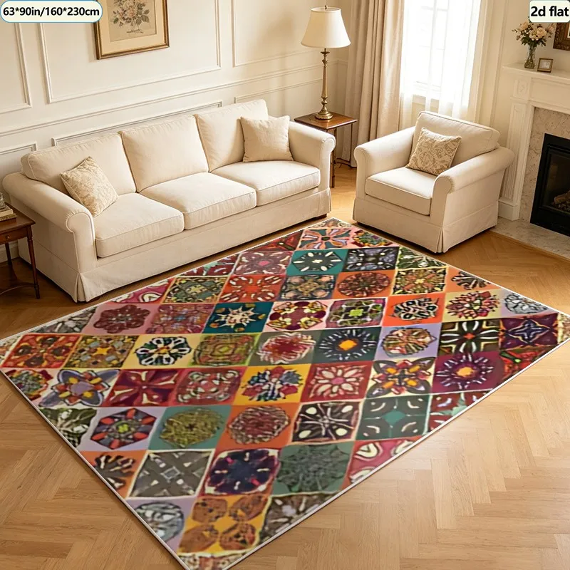 1 Piece of Abstract Blue Wave Carpet, Soft and Comfortable, Suitable for All Seasons, Lightweight and Easy to Maintain, Suitable for Living Room, Bedroom, Hallway, and Autumn/Winter Room Decor.