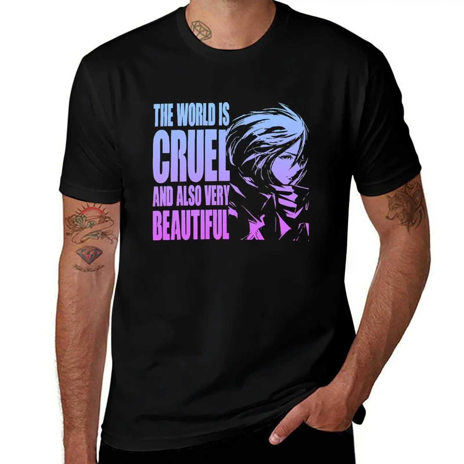 

Футболка World is Cruel and also очень красивая, забавные футболки, хлопковые футболки с принтом для мужчин