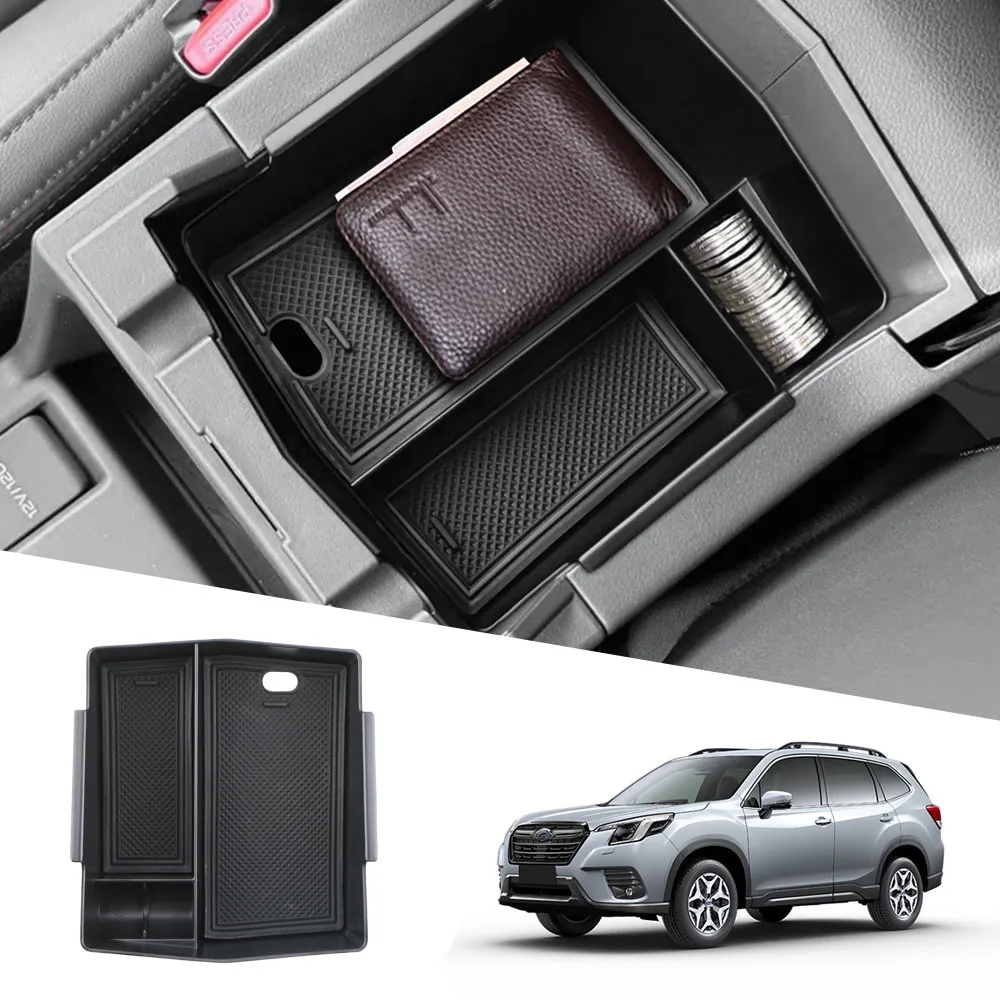 Auto-Mittelkonsolen-Organizer-Tablett für Subaru Forester 2024 2022, Aufbewahrungsbox für die Mittelarmlehne, Zubehör