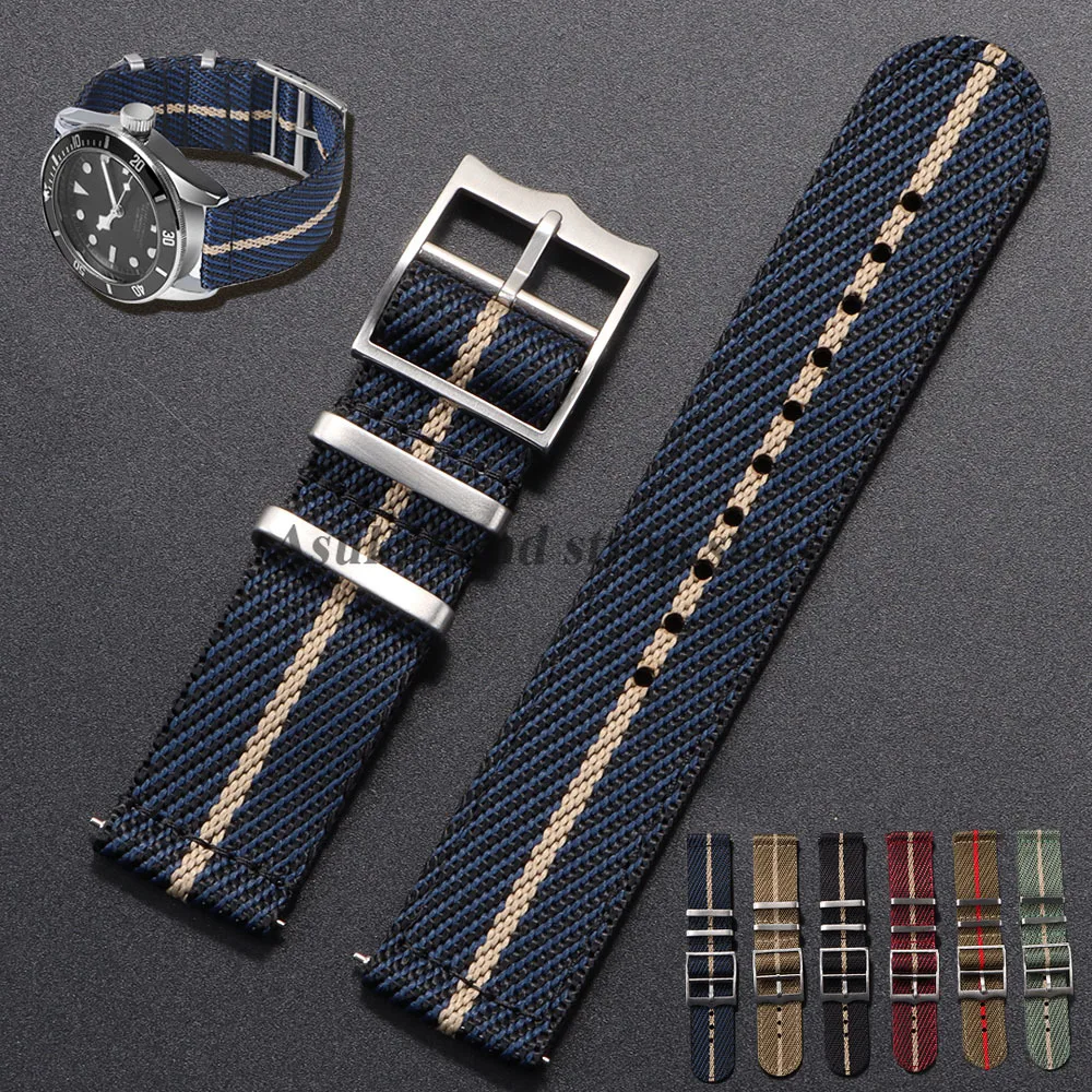 20nn 22mm Quick Release Nylon Strap for Omega for Tudor WatchBand Canvas Fabric Band for Seiko Men Women Military Sport Bracelet