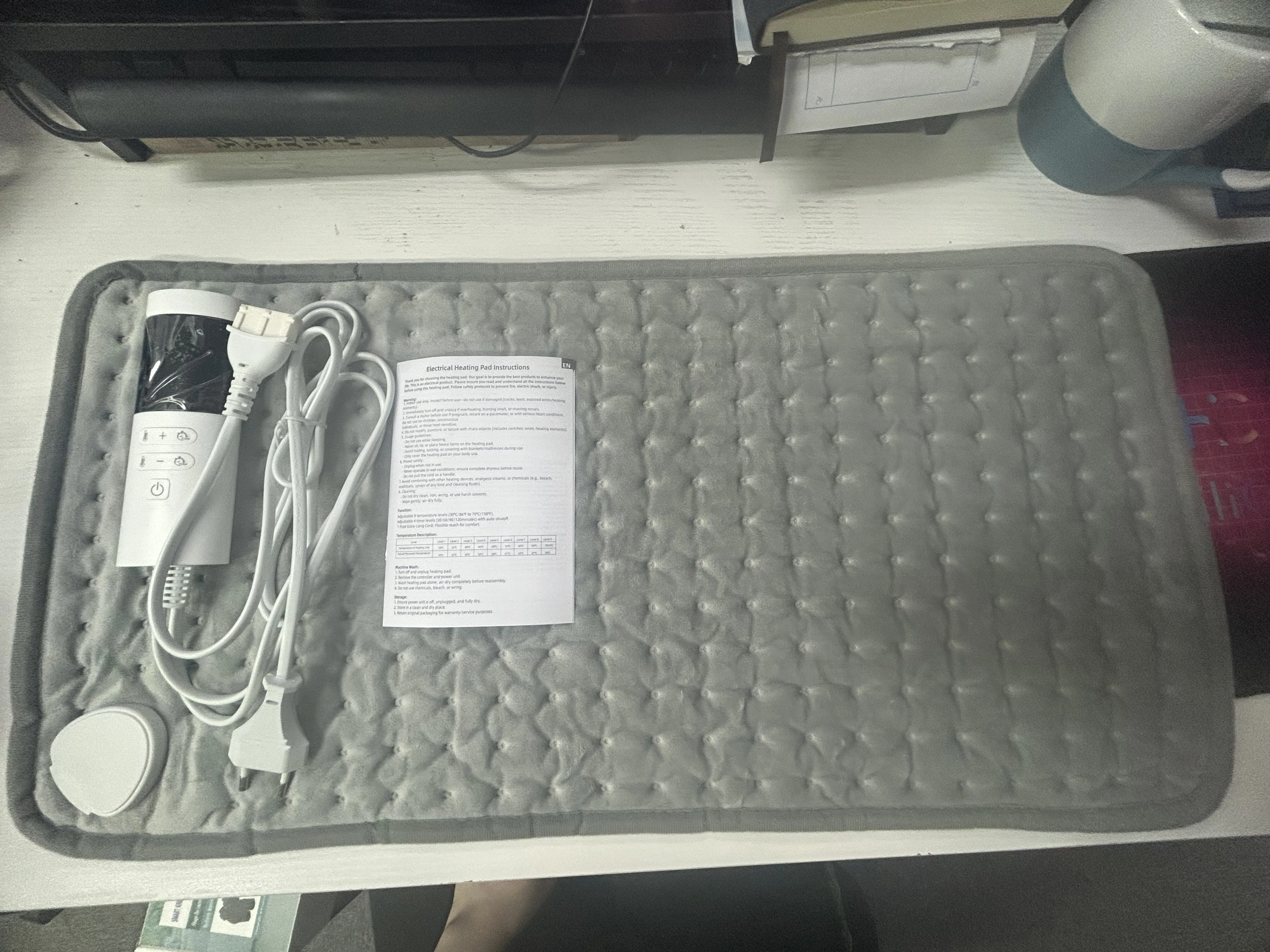 

Fast Heating Electric Heating Pad 9 Speed Temperature Adjustment Body Warming Thermal Mat for Abdomen Back Waist 30x60cm with 4