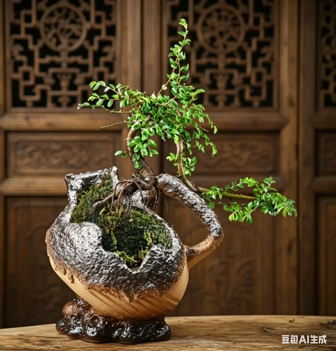 Rustic Broken Teapot Ceramic Planter Pot Vintage Rough Clay Bonsai Flower Pot Home Desktop Zen Garden Landscape Decor Container