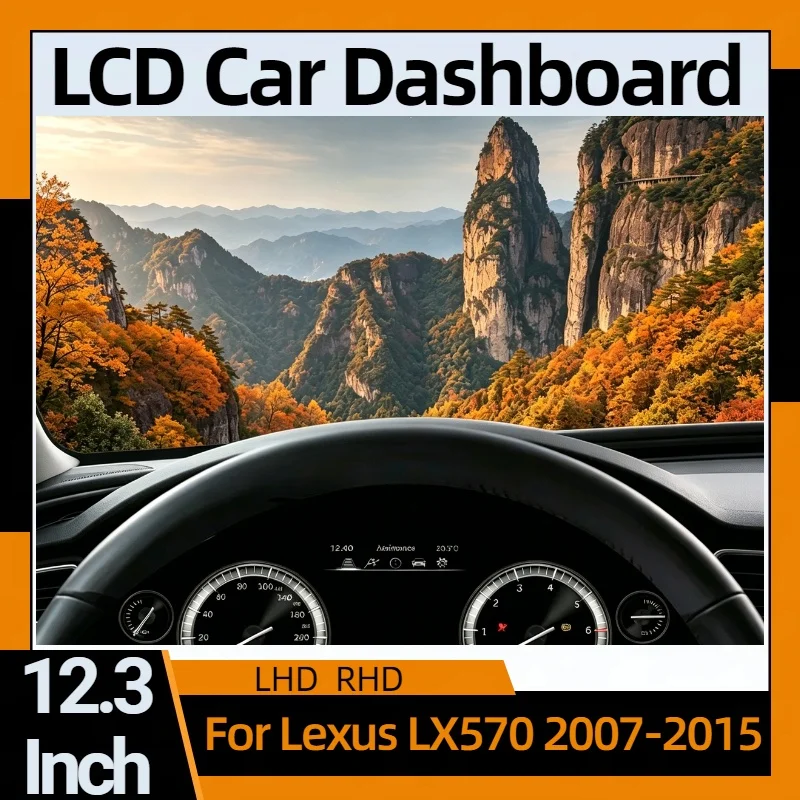 

LHD RHD 12.3" LCD Car Dashboard Digital Instrument Cluster For Lexus LX570 2007 2008-2015 Meter Cockpit Speed Panel Speedometer