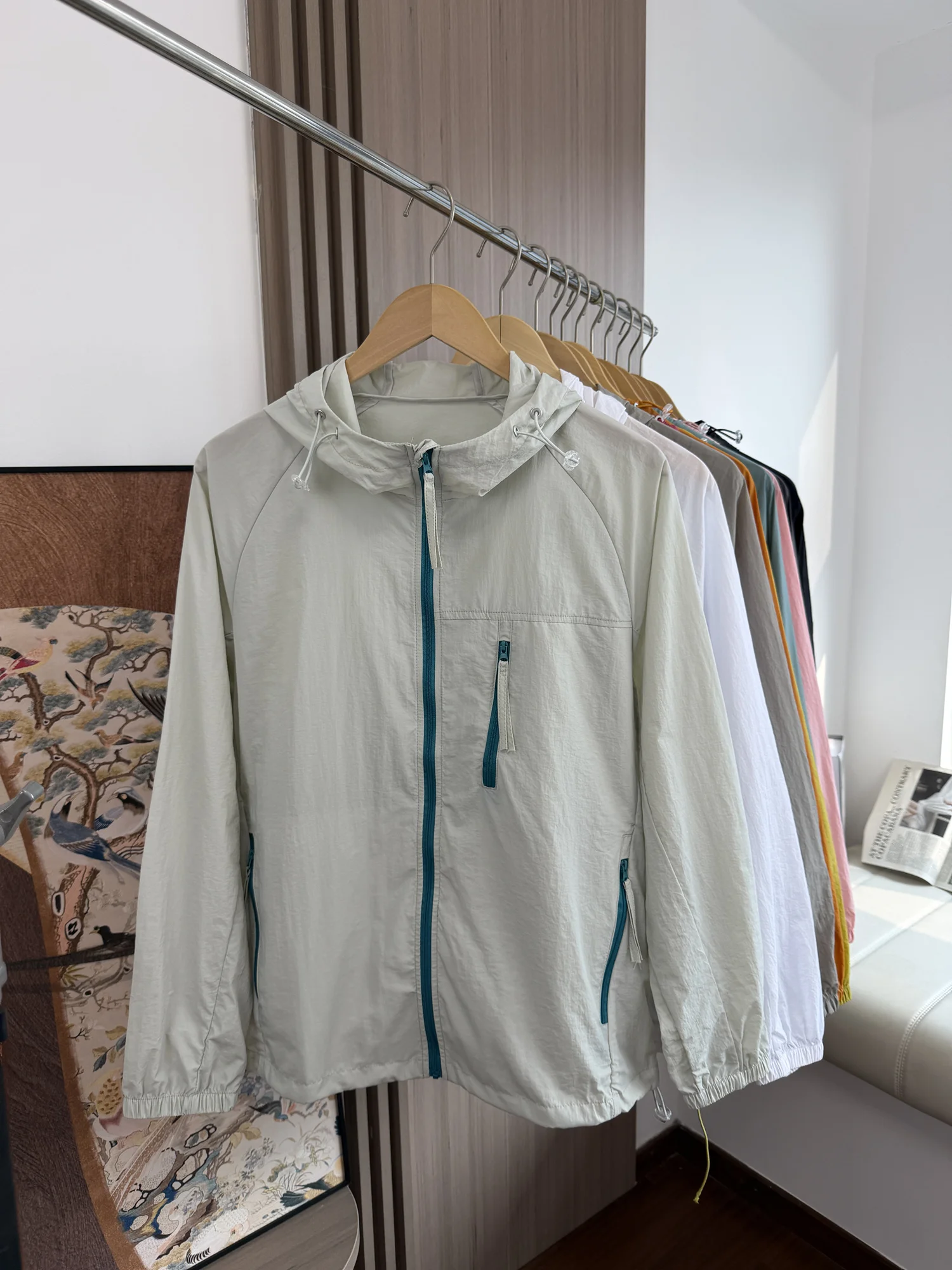 

Dopamine Color System UPF50 Men's Summer Couple Style Ice Sensation Lightweight Hooded Sun Protection Skin Clothes Jacket