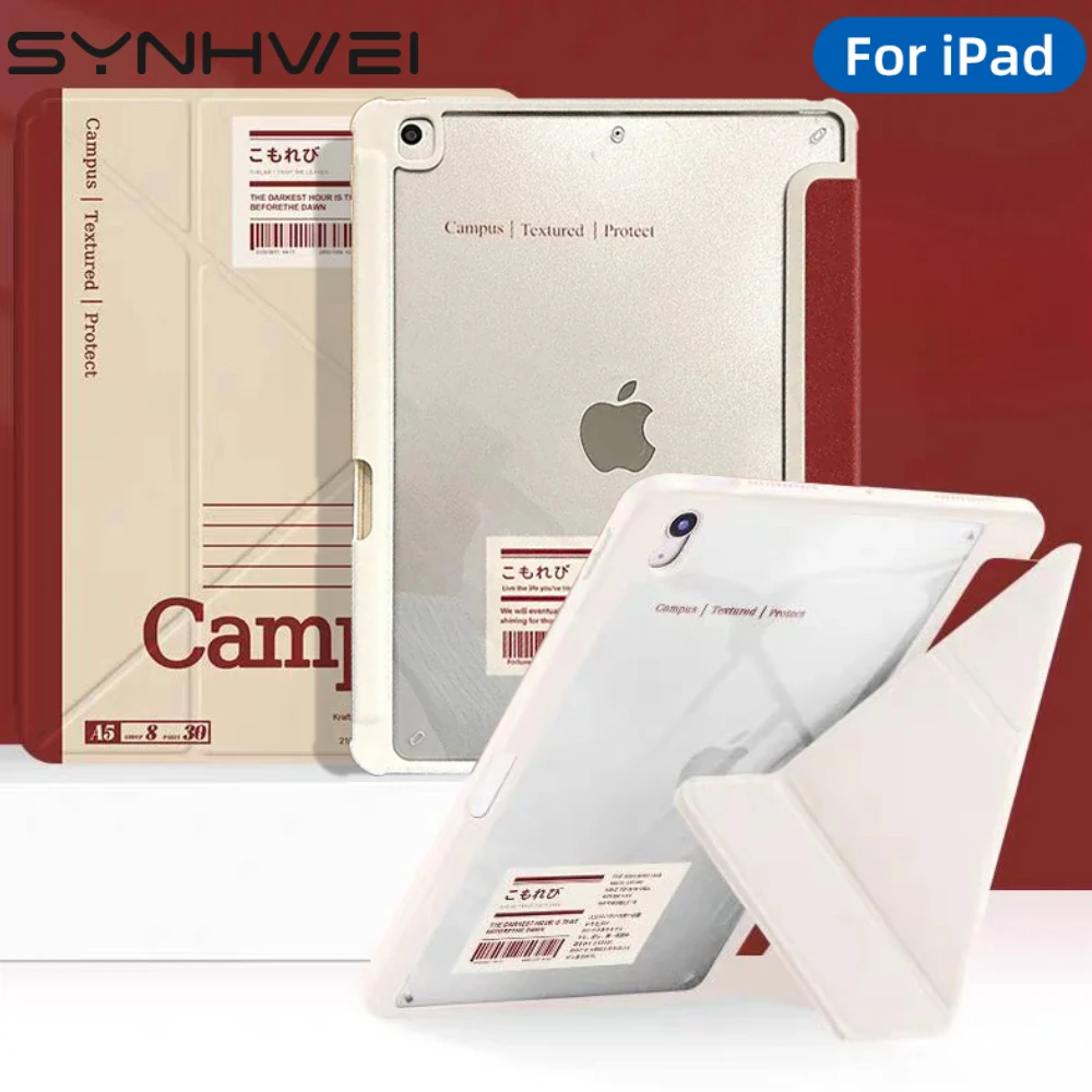 

Чехол для iPad 10-го поколения 3 + Y-fold Track Clear Cover для Air 4 5 6 10,9 дюймов 11 дюймов 13 дюймов для Air 2 9,7 Pro 11 12,9 13 Mini 6 7 Case