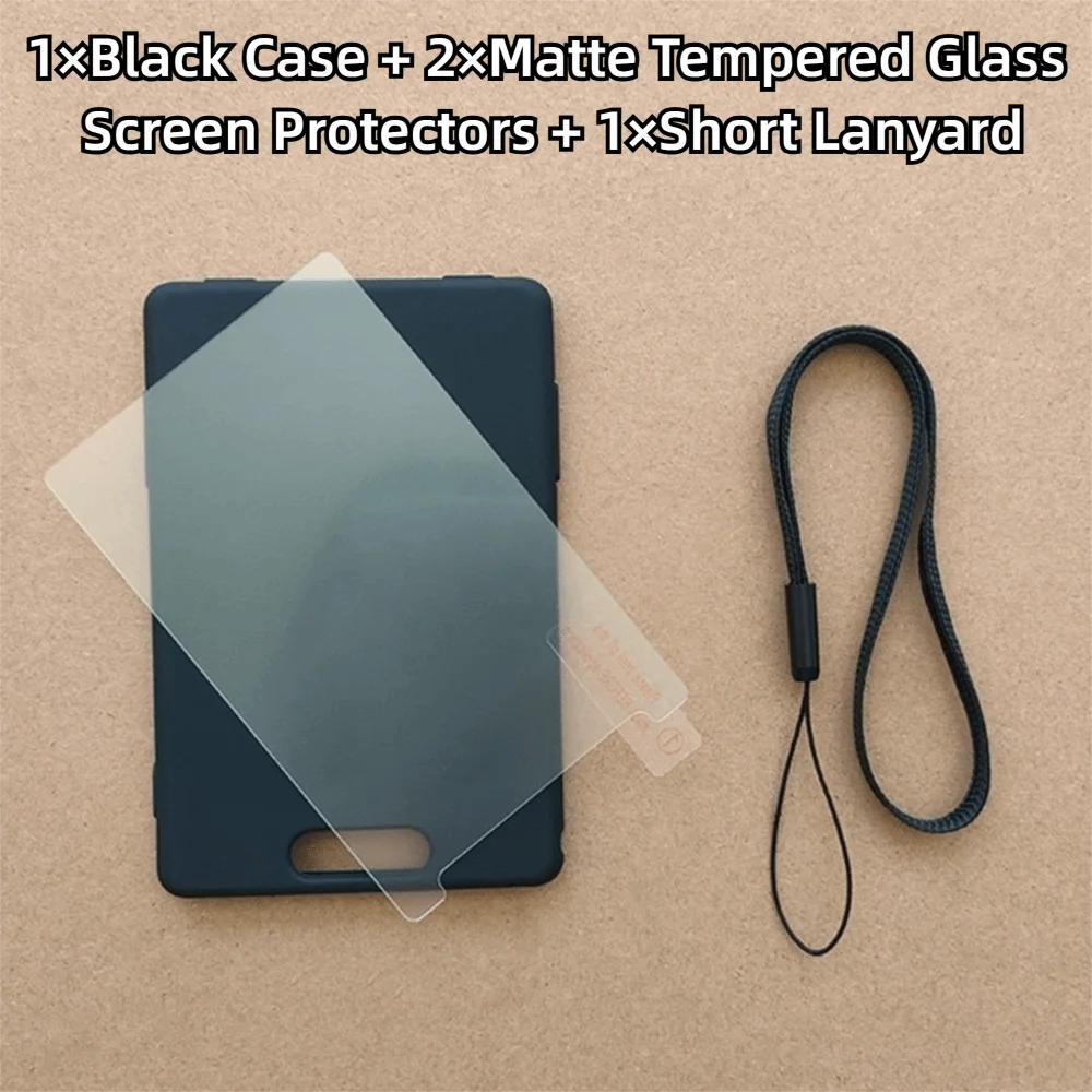 1 Set Silicone Protective Cover HD/Matte with Lanyard EBook Reader Case Anti-slip Screen Protective Film for XTEINK X3