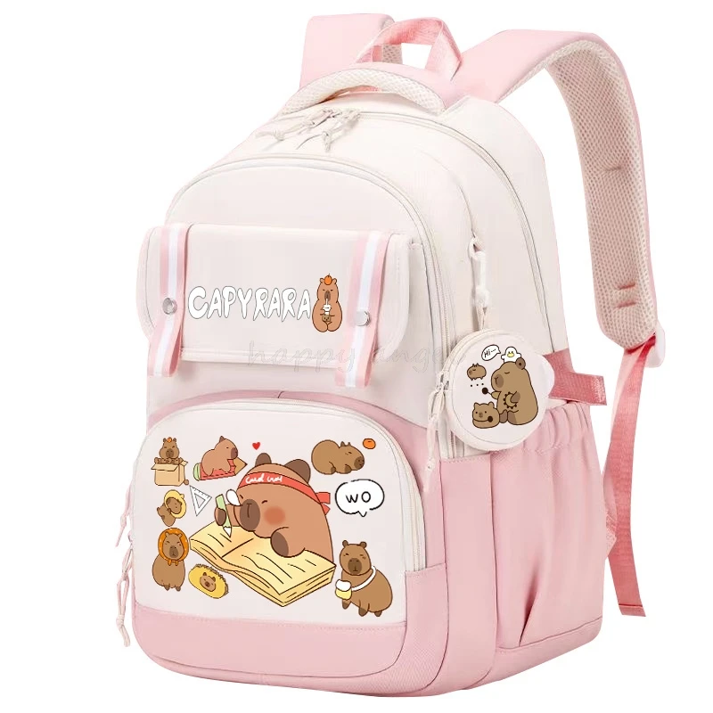 Stylish Kawaii Capybara Computer Backpack College School Casual Daypack Teens Bag Large Capacity Adjustable Strap Schoolbag