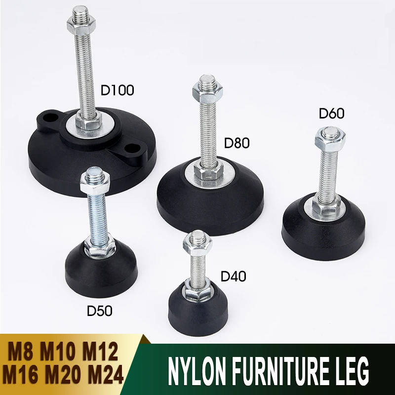 Fixed Adjustable Lathe Leg Dia 50mm 60mm 80mm 100mm Thread Type Adjustable Levelling Foot Pad Swivel Base Articulating Legs