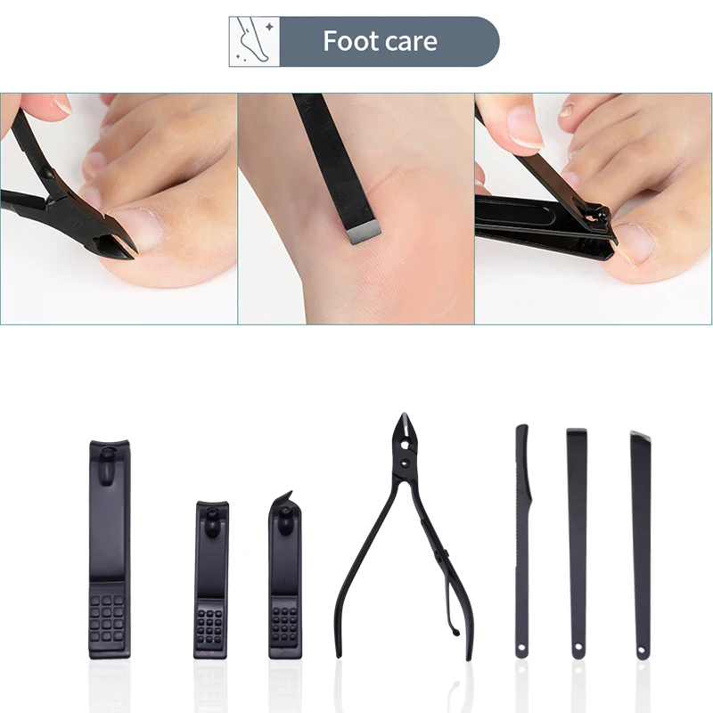 12/18/24 ชิ้นชุดแต่งเล็บกรรไกรตัดเล็บชุดมืออาชีพสแตนเลสเครื่องมือดูแลเล็บพร้อมกระเป๋าเดินทางหนัง