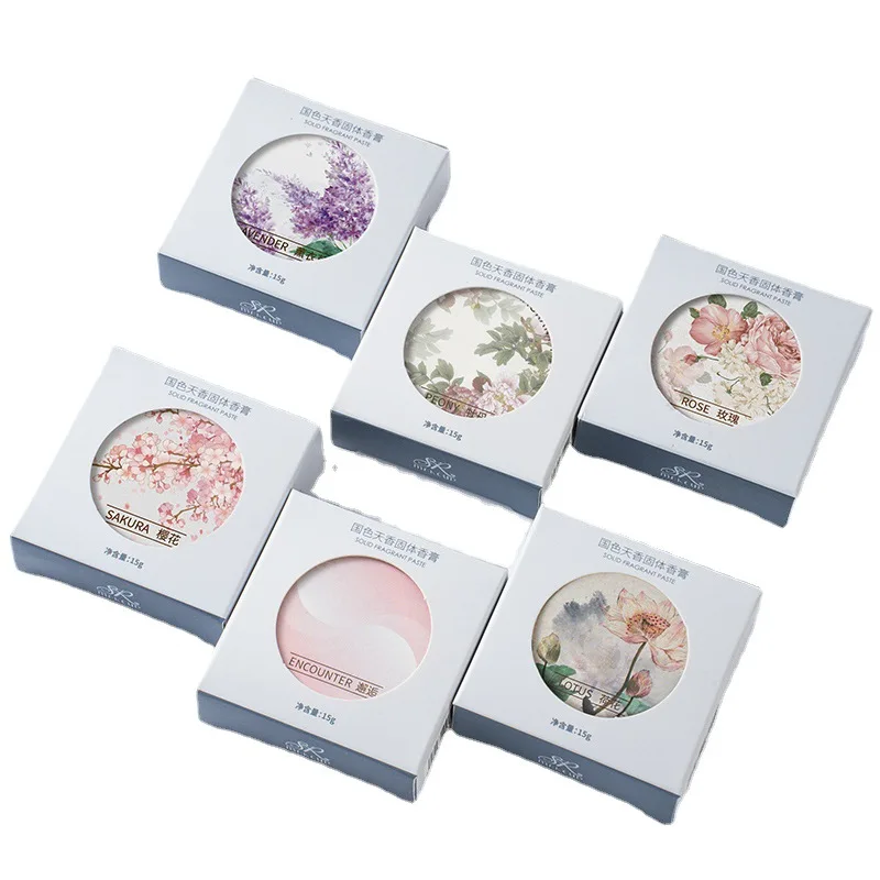 1 Box Women Solid Perfume Portable Solid Balm Long-lasting Fragrances Fresh and Elegant Female Solid Perfumes Body Aroma Chinese