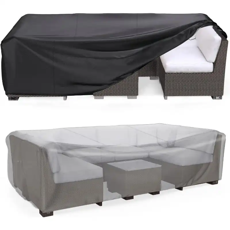 Outdoor Patio Coffee Table Cover Waterproof UV Resistant Garden Side Table Protective Cover All Weather Outdoor Furniture Cover