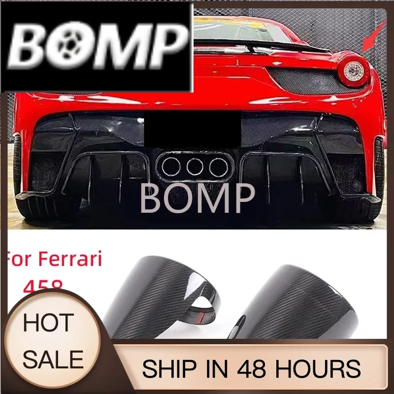 BOMP For Ferrari 458 2011-2016 Real Carbon Fiber Tail Light Cover Fog Light Frame Body Kit Decorative Car Accessories