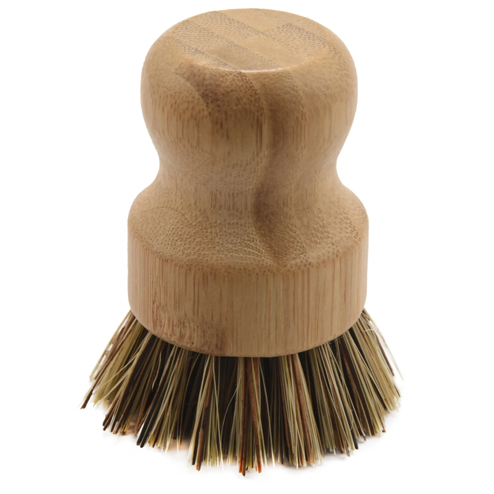 CMHI-Palm Pot Brush- Bamboo Round 3 Packs Mini Dish Brush Natural Scrub Brush Durable Scrubber Cleaning Kit do czyszczenia garnków, P