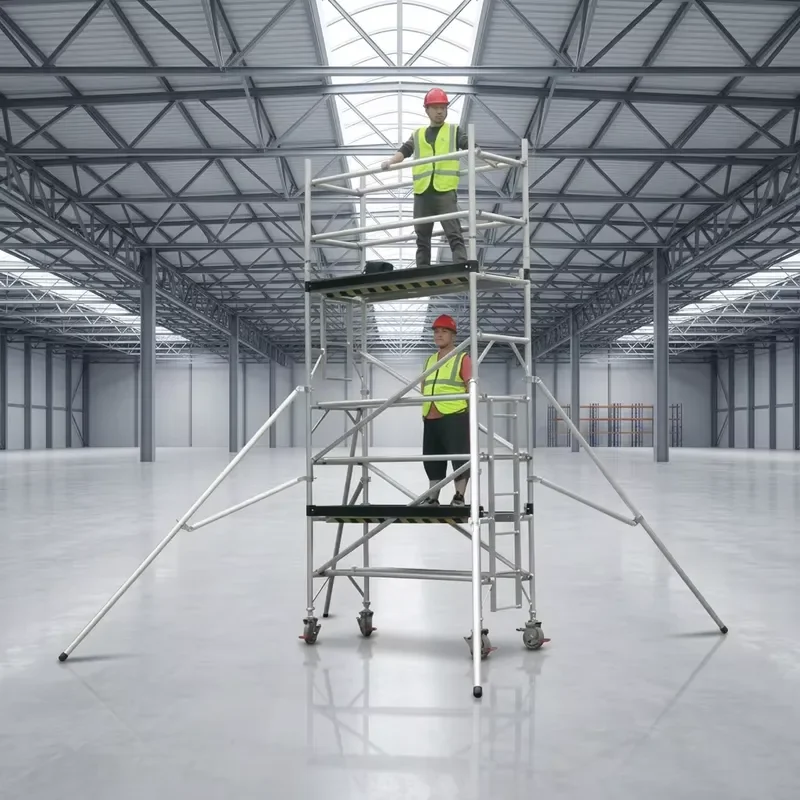 Mobile Scaffolding Aluminium Tower With Caster Wheel 6M 12M Deliver From China Stable and Light Scaffolding for Construction