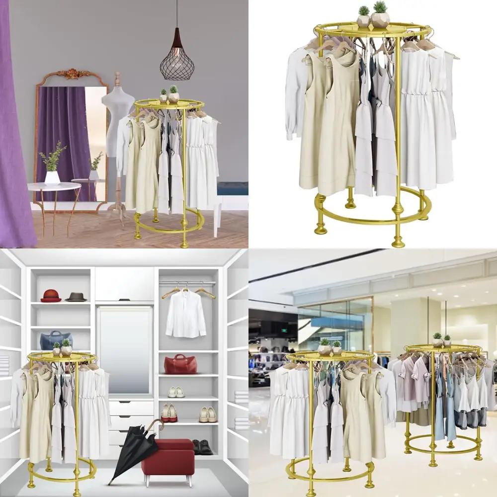 

Напольная железная вешалка для одежды с верхней полкой, идеально подходит для крупных торговых центров, розничной торговли, бутиков одежды и прачечных.