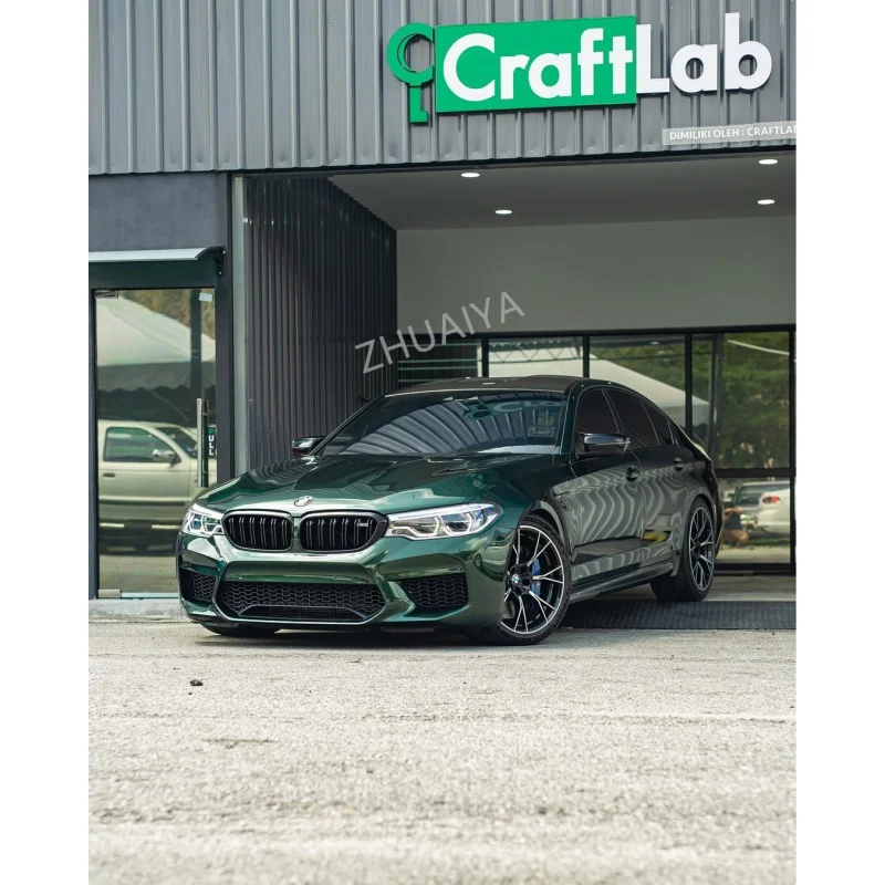 ZHUAIYA Gloss Metallic Green Vinyl Wrap film wrapping film bright 152*18m roll quality Warranty covering film voiture