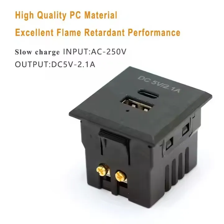 NFC搭載USB電源タップ、壁コンセントタイプC、DC 5V 2.1A QC充電、携帯電話、ノートパソコン、コンピューター、デスクトップ、産業用