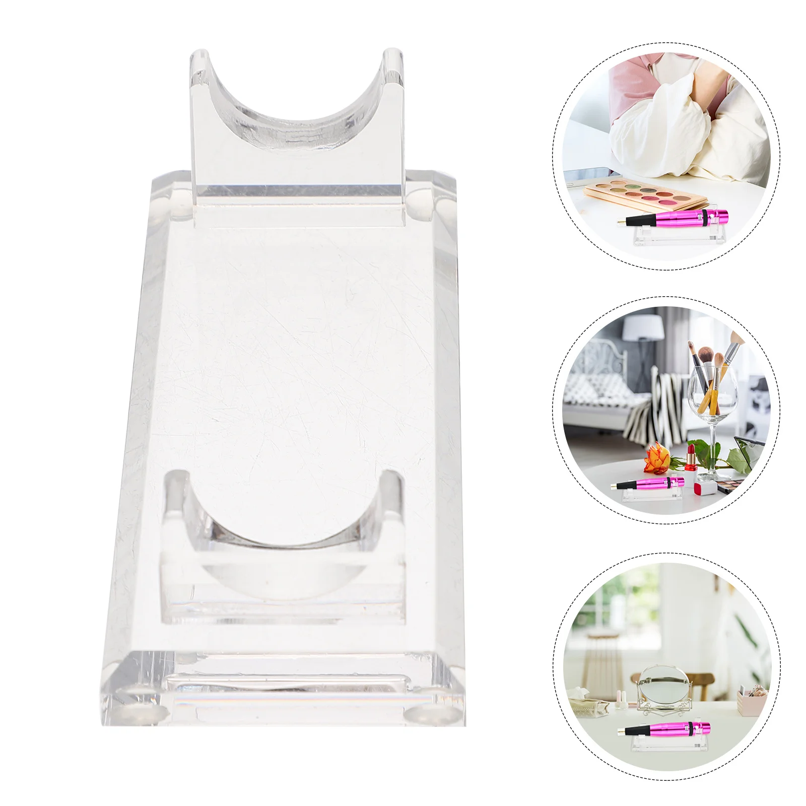 

1Pcs Acrylic Plumeria Style Display Stand Transparent Multi-Functional Storage Rack Tattoo Machine Holder Eyebrow Pen Desktop