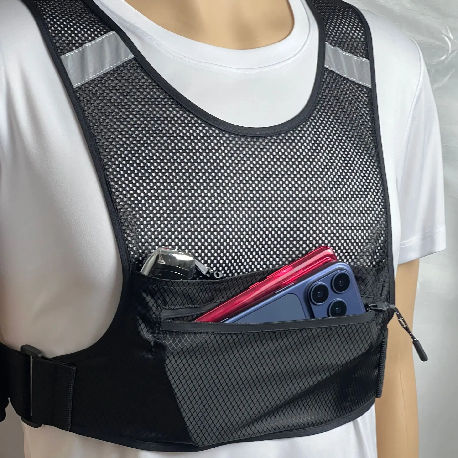 Running fanny pack close-fitting marathon fitness equipment waterproof mobile phone bag outdoor sports multi-functional vest