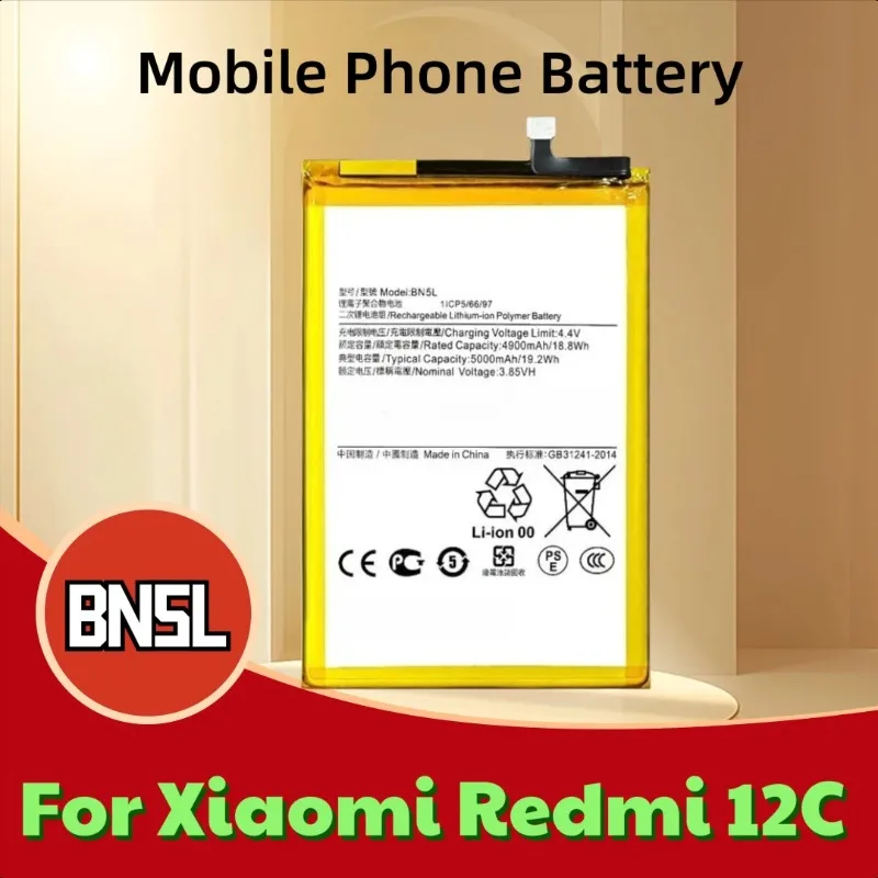 

For Xiaomi Redmi 12C Mobile Phone Battery BN5L Brand New Built-in Battery 5000mah