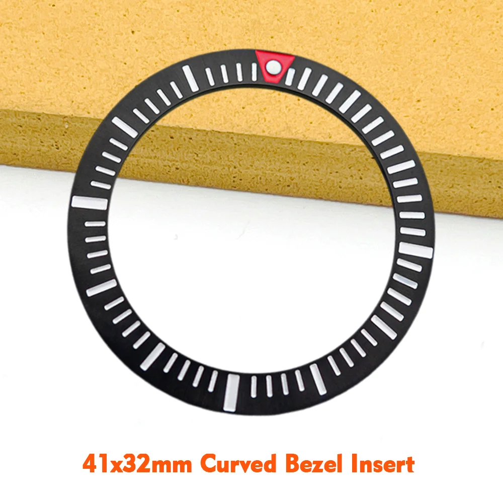 Mod King Samurai Bezel Insert Fit For LX SNR025 SNR027 Samurai King Watch Cases 41mmx32mm Stainless Steel Bezel Insert Ring Part