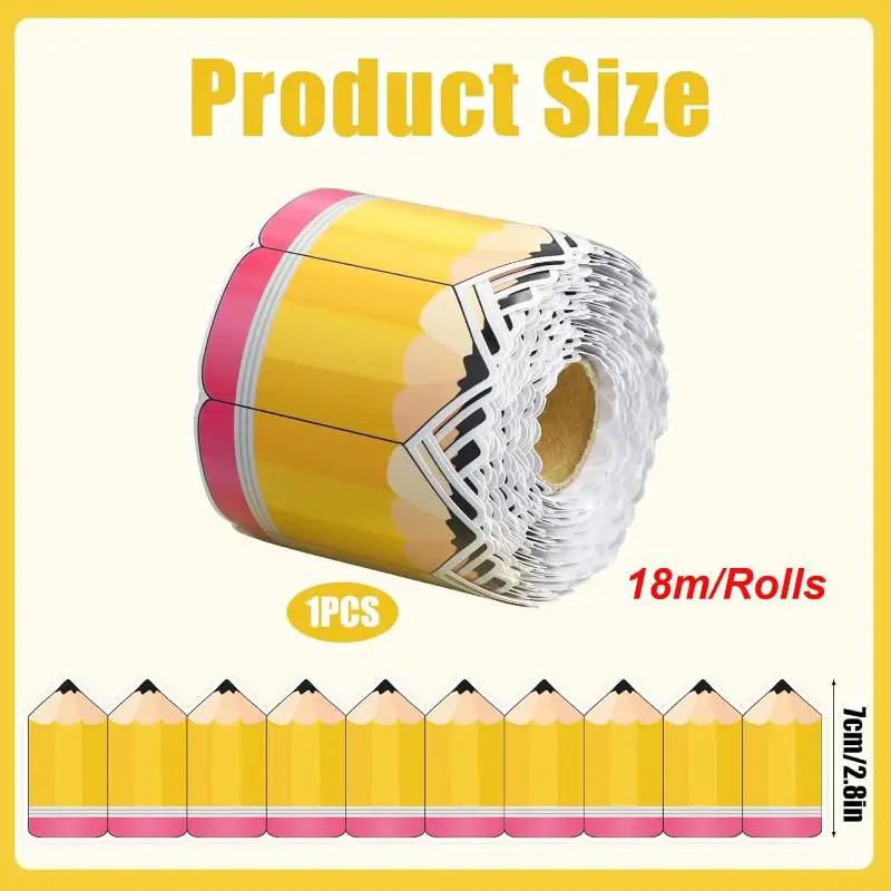 ملصقات السبورة الملفوفة بالقلم الرصاص، ملصقات حدود الغرفة المزخرفة، ملصقات زخرفية مصنوعة يدويًا #4