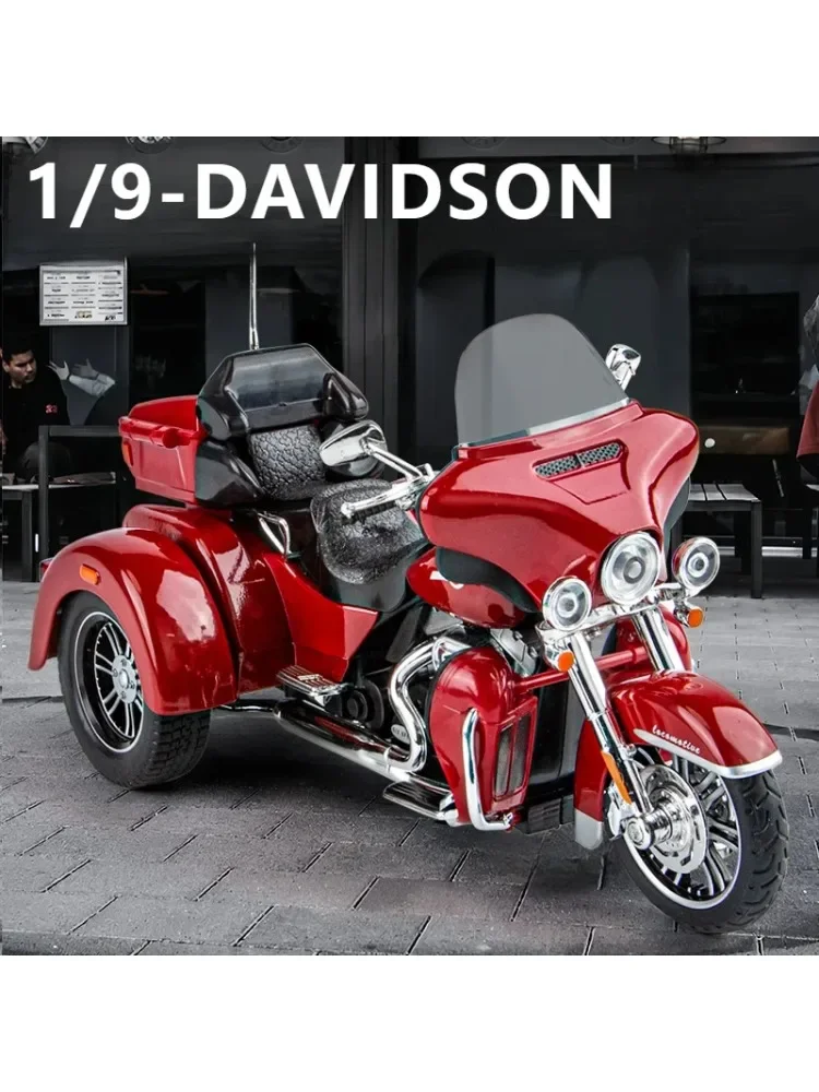 Harley D-V TRI GLIDE – Tricycle ULTRA de luxe en alliage moulé sous pression, modèle de moto, collection de loisirs, ornement classique, cadeau pour ami, 1:9
