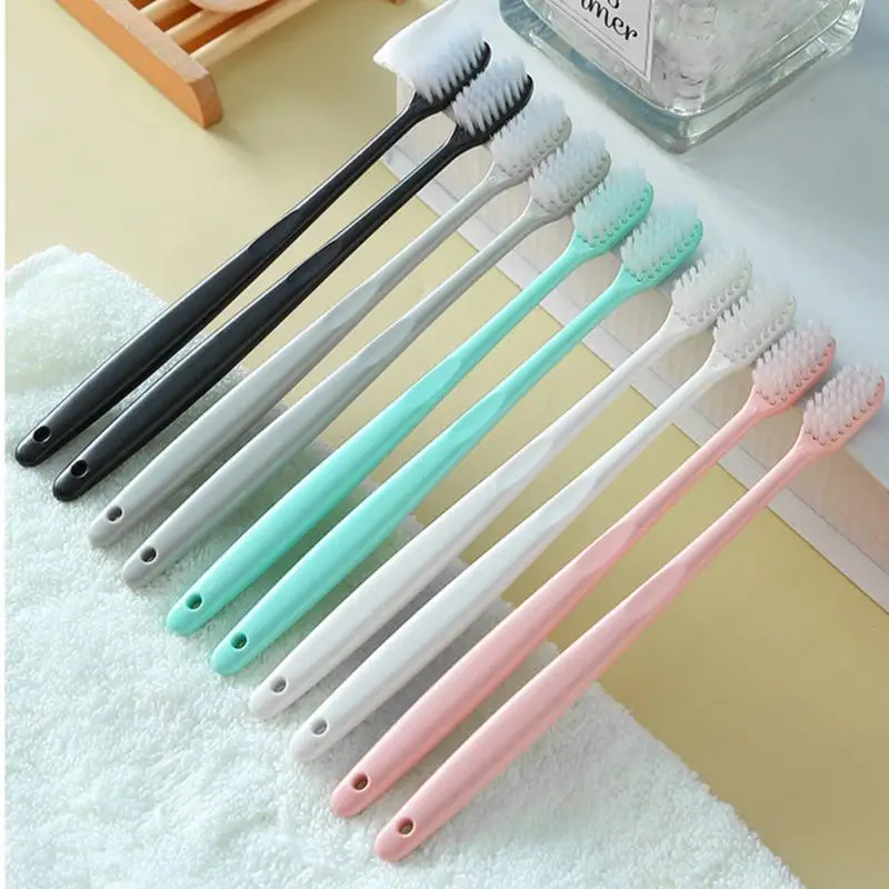 50/Set Macaron Toothbrush Adult Family Pack Household Toothbrush Soft Bristles With Protective Cover Oral Care Tools