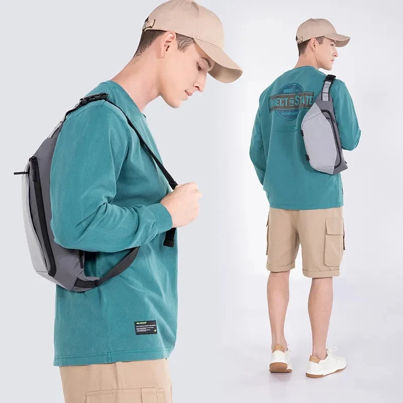 Kingsons tas selempang pria, ransel dada Anti Maling perjalanan pendek pekerja dada 7 inci Tablet DropShip