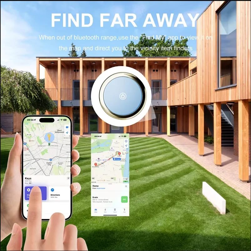 جهاز تعقب بلوتوث في الوقت الحقيقي تتبع العلامات الهوائية لشركة أبل ابحث عن دعم علامة مكافحة فقدان المفاتيح الأمتعة الحيوانات الأليفة على ظهره محدد العنصر