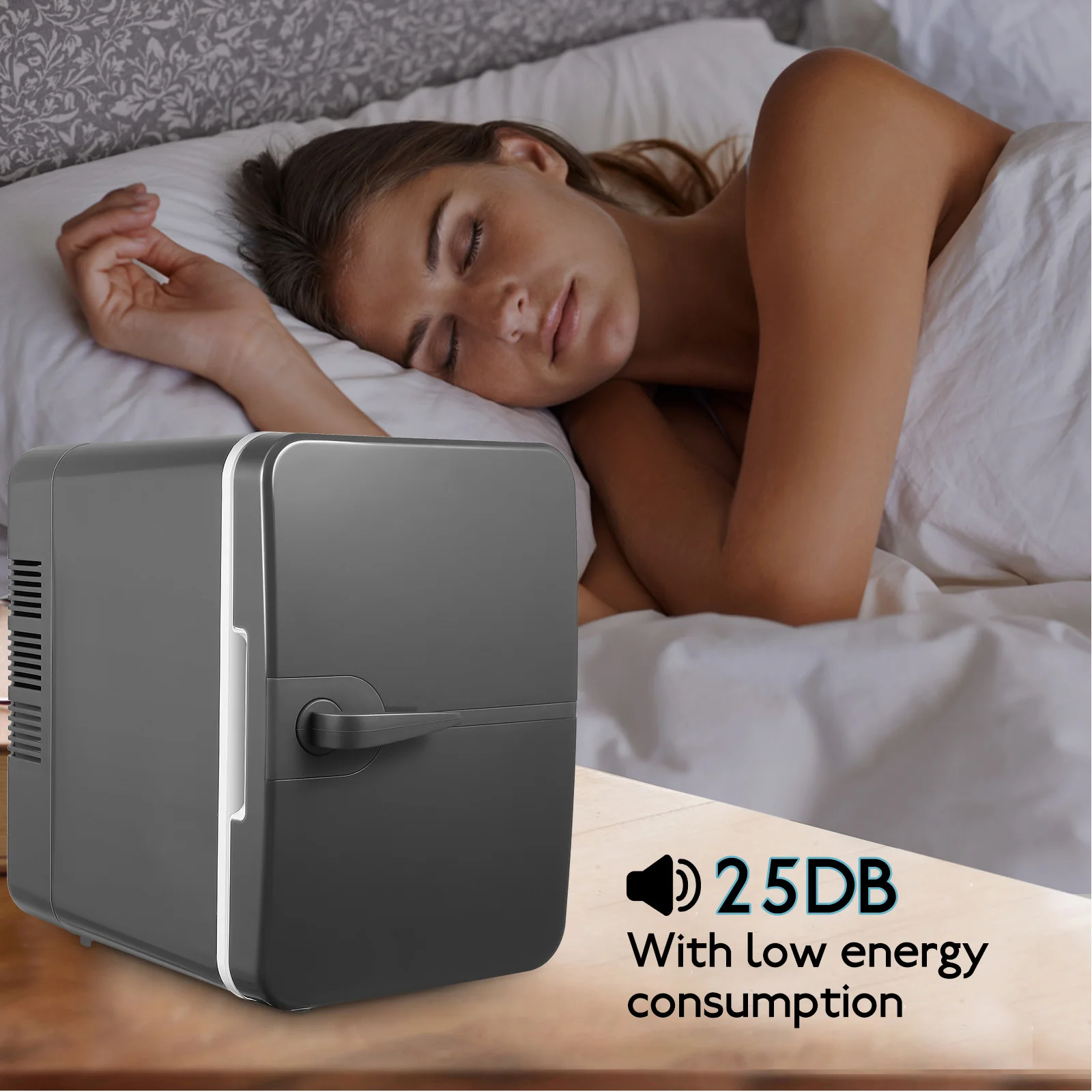 

Mini Fridge Car Refrigerator Portable Dual Use Cooling Heating Makeup Skincare Fridge for Bedroom Office Garage