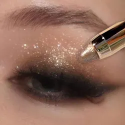 Eyeshadow Pen Glitter Highlighter Pen Eyelid Under Crease Brightening Waterproof Eyeliner Pencil Cosmetics with Sponge Brush