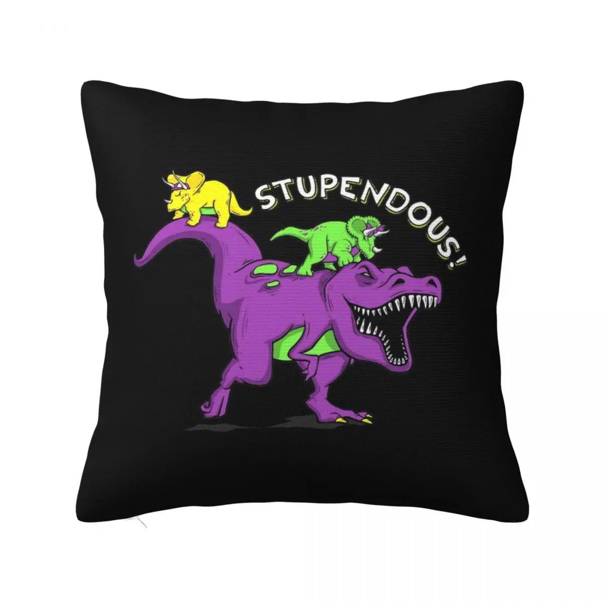 

Barney Friends Dinosaur Pillow Cases Stupendous Funny 90s Cushion Covers Awesome Zippered Decorative Pillowcover for Sofa