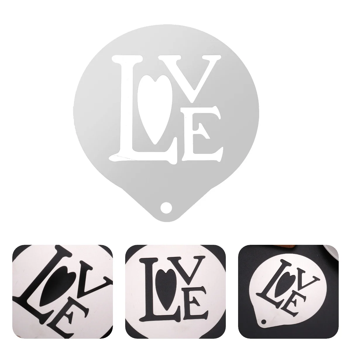 

Stainless Steel Coffee Stencil Hollow Love Pattern Easy Use Coffee Decorating Stencil Cupcake Cake Baking Supplies
