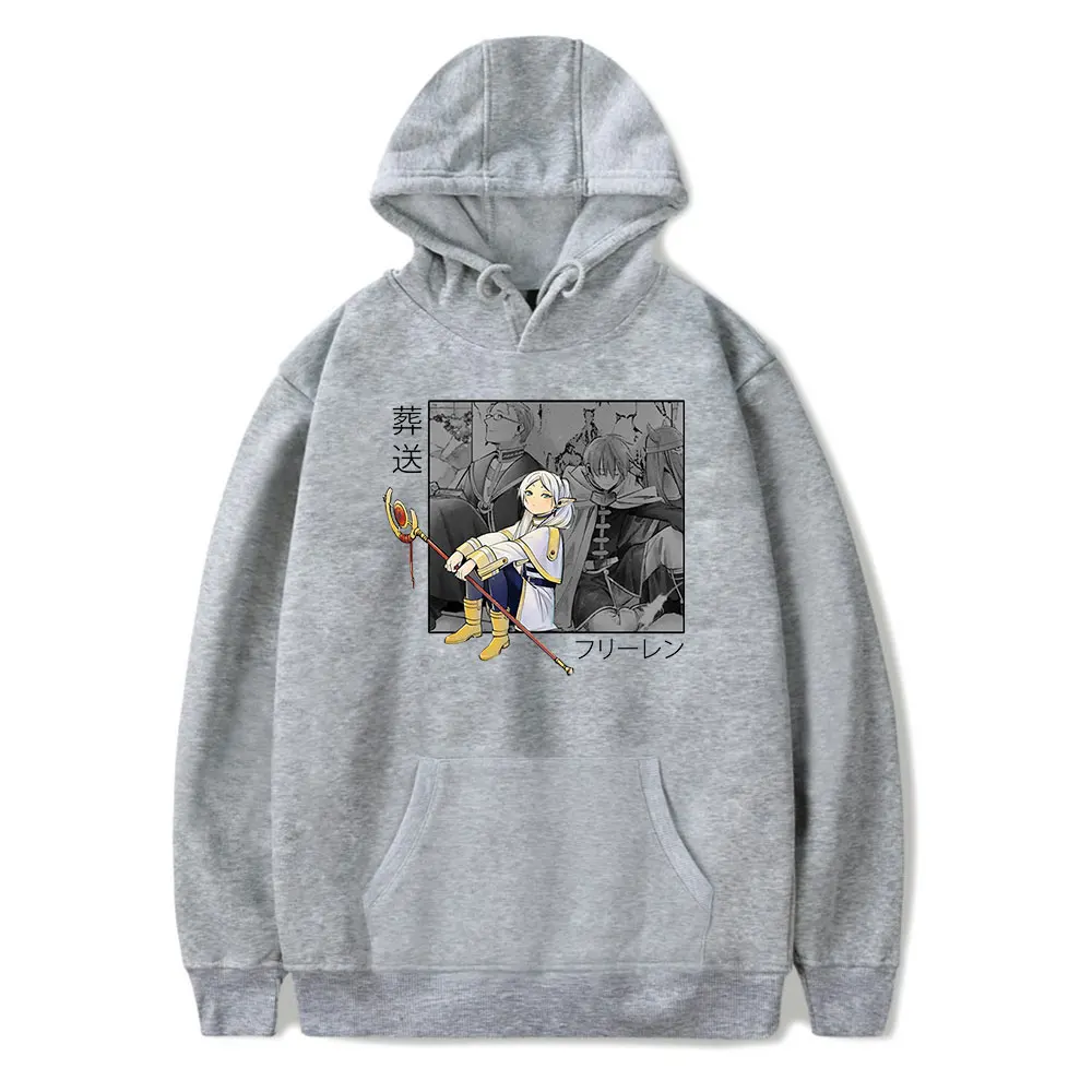 Hoodie Frieren Anime para homens e mulheres, pulôver de manga comprida