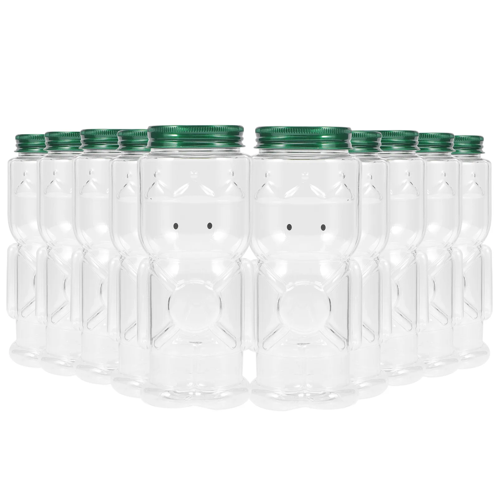 

10pcs Yogurt Cups Transparent Milk Bottles Reusable Smoothie Juice Containers For Home Party Travel Beverage Storage Bear Jar